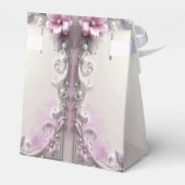 Pink Floral Frame Favor Box Bedankdoosjes (Achterkant)