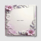 Pink Floral Frame Guest Book Gastenboek (Achterkant)