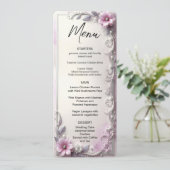 Pink Floral Frame Menu (Staand voorkant)