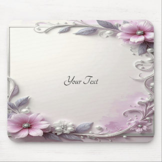 Pink Floral Frame Mousepad Muismat