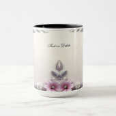 Pink Floral Frame Mug Mok (Midden)