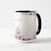 Pink Floral Frame Mug Mok (Voorkant rechts)