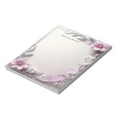Pink Floral Frame Notepad Notitieblok (Linkerzijde)