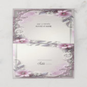 Pink Floral Frame Place Card Plaatskaartje (Buitenkant ongevouwen)