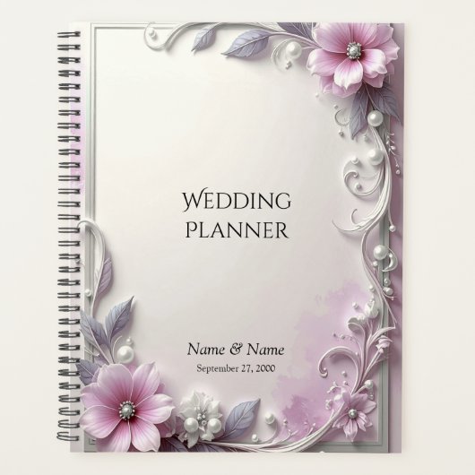 Pink Floral Frame Planner (Voorkant)