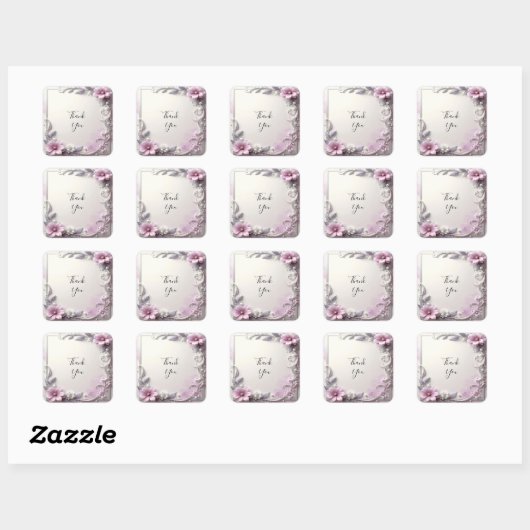 Pink Floral Frame Sticker (Vel)
