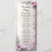 Pink Floral Frame Wedding  Programmakaart (Achterkant)