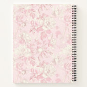 Pink Floral French Toile Flower Custom Name Recipe Notitieboek (Achterkant)