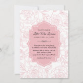 Pink Floral Funeral Memorial Herdenking nodigt uit (Voorkant)