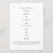 Pink Floral Funeral Order of Service Prog Programmakaart (Achterkant)