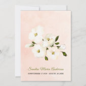 Pink Floral Funeral Photo Celebration life Invite Bedankkaart (Achterkant)