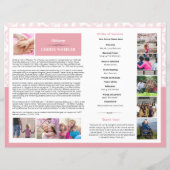 Pink Floral Funeral Program Sjabloon (Achterkant)