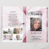 Pink floral Funeral Program template (Voorkant)