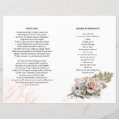 pink Floral Funeral Programme Sjabloon (Achterkant)