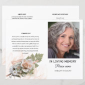 pink Floral Funeral Programme Sjabloon (Voorkant / Achterkant)