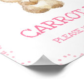 Pink Floral Furry First Birthday Party Sign Poster (Hoek)