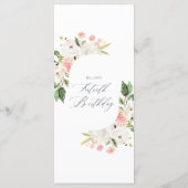 Pink Floral Garden 40e verjaardag Menu (Achterkant)