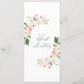 Pink Floral Garden 50e verjaardag Menu (Achterkant)