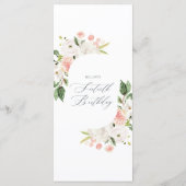 Pink Floral Garden 60e verjaardag Menu (Achterkant)