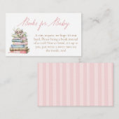 Pink Floral Garden Baby shower Boeken voor Baby Informatiekaartje (Voorkant / Achterkant)