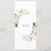 Pink Floral Garden Engagement Party Menu (Achterkant)