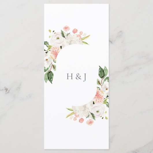 Pink Floral Garden Engagement Party Menu (Achterkant)