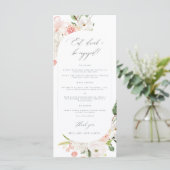 Pink Floral Garden Engagement Party Menu (Staand voorkant)