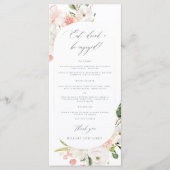 Pink Floral Garden Engagement Party Menu (Voorkant)