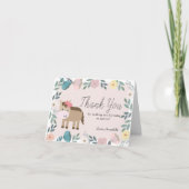 Pink Floral Garden Horse Girl Birthday Bedankkaart (Voorkant)