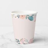 Pink Floral Garden Horse Girl Birthday Papieren Bekers (Achterkant)