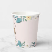 Pink Floral Garden Horse Girl Birthday Papieren Bekers (Links)