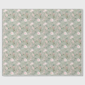 Pink Floral Garden Hummingbird Cadeaupapier (Vlak)