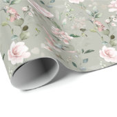 Pink Floral Garden Hummingbird Cadeaupapier (Rol Hoek)