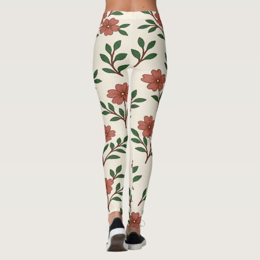 Pink Floral Garden Legging Print (Achterkant)
