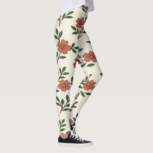 Pink Floral Garden Legging Print (Rechts)