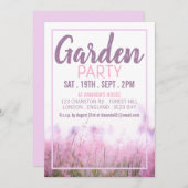 Pink Floral, Garden Party Kaart (Voorkant / Achterkant)