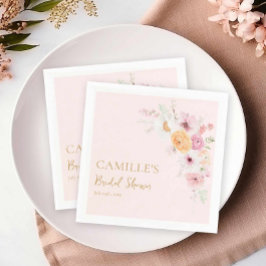 Pink Floral Garden Party Vrijgezellenfeest Servet