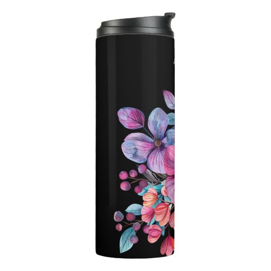 Pink Floral Garden Thermosbeker (Gedraaid links)