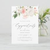 Pink Floral Garden Verloving Celebration Party Kaart (Staand voorkant)