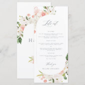 Pink Floral Garden Wedding Menu (Voorkant / Achterkant)