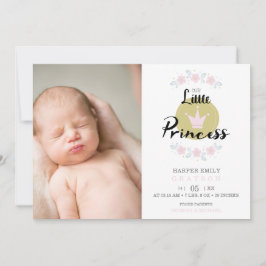 Pink Floral Garland Princess Crown Newborn Girl Aankondiging