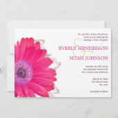 Pink Floral Gerber Daisy Wedding Kaart (Voorkant)