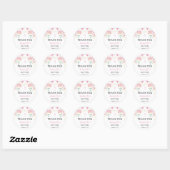 Pink Floral Girl Baptisme Ronde Sticker (Vel)