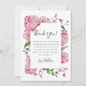 Pink Floral Girl Birthday Party Bedankkaart (Voorkant)