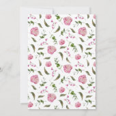 Pink Floral Girl Birthday Party Bedankkaart (Achterkant)