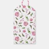 Pink Floral Girl Birthday Party Cadeaulabel (Achterkant)