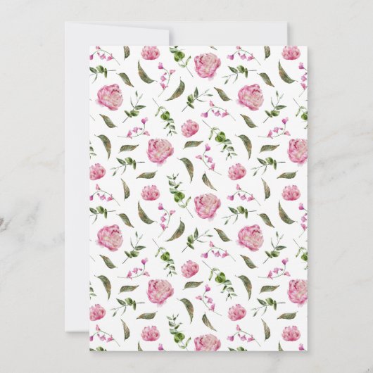 Pink Floral Girl Birthday Party Kaart (Achterkant)