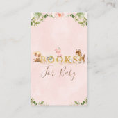 Pink Floral Girls Boerderij Baby shower Book Reque Visitekaartje (Achterkant)