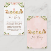 Pink Floral Girls Boerderij Baby shower Book Reque Visitekaartje (Voorkant / Achterkant)