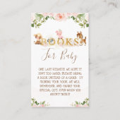 Pink Floral Girls Boerderij Baby shower Book Reque Visitekaartje (Voorkant)